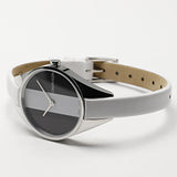 Buy Shop Calvin Klein Rebel White Black Dial White Leather Strap Watch for Women - K8P231L1 USA Online