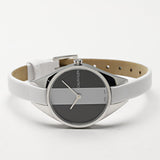Buy Shop Calvin Klein Rebel White Black Dial White Leather Strap Watch for Women - K8P231L1 USA Online