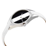 Buy Shop Calvin Klein Rebel White Black Dial White Leather Strap Watch for Women - K8P231L1 USA Online