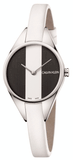 Buy Shop Calvin Klein Rebel White Black Dial White Leather Strap Watch for Women - K8P231L1 USA Online