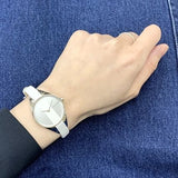 Buy Shop Calvin Klein Rebel White Dial White Leather Strap Watch for Women - K8P231L6 USA Online