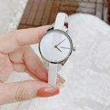 Buy Shop Calvin Klein Rebel White Dial White Leather Strap Watch for Women - K8P231L6 USA Online