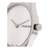 Buy Shop Calvin Klein Rebel White Dial White Leather Strap Watch for Women - K8P231L6 USA Online