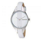 Buy Shop Calvin Klein Rebel White Dial White Leather Strap Watch for Women - K8P231L6 USA Online