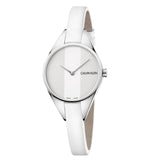 Buy Shop Calvin Klein Rebel White Dial White Leather Strap Watch for Women - K8P231L6 USA Online