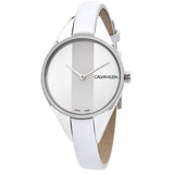 Buy Shop Calvin Klein Rebel White Dial White Leather Strap Watch for Women - K8P231L6 USA Online