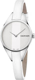 Buy Shop Calvin Klein Rebel White Dial White Leather Strap Watch for Women - K8P231L6 USA Online