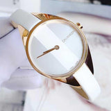 Buy Shop Calvin Klein Rebel White Grey Dial White Leather Strap Watch for Women - K8P236L6 USA Online