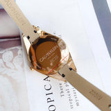 Buy Shop Calvin Klein Rebel White Grey Dial White Leather Strap Watch for Women - K8P236L6 USA Online