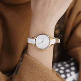 Buy Shop Calvin Klein Rebel White Grey Dial White Leather Strap Watch for Women - K8P236L6 USA Online