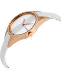 Buy Shop Calvin Klein Rebel White Grey Dial White Leather Strap Watch for Women - K8P236L6 USA Online