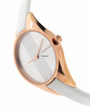 Buy Shop Calvin Klein Rebel White Grey Dial White Leather Strap Watch for Women - K8P236L6 USA Online
