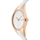 Buy Shop Calvin Klein Rebel White Grey Dial White Leather Strap Watch for Women - K8P236L6 USA Online