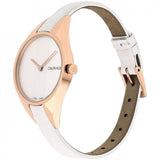 Buy Shop Calvin Klein Rebel White Grey Dial White Leather Strap Watch for Women - K8P236L6 USA Online