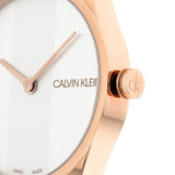 Buy Shop Calvin Klein Rebel White Grey Dial White Leather Strap Watch for Women - K8P236L6 USA Online