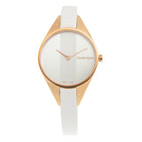 Buy Shop Calvin Klein Rebel White Grey Dial White Leather Strap Watch for Women - K8P236L6 USA Online