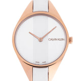 Buy Shop Calvin Klein Rebel White Grey Dial White Leather Strap Watch for Women - K8P236L6 USA Online