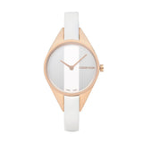 Buy Shop Calvin Klein Rebel White Grey Dial White Leather Strap Watch for Women - K8P236L6 USA Online