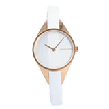 Buy Shop Calvin Klein Rebel White Grey Dial White Leather Strap Watch for Women - K8P236L6 USA Online