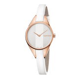 Buy Shop Calvin Klein Rebel White Grey Dial White Leather Strap Watch for Women - K8P236L6 USA Online