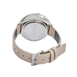 Buy Shop Calvin Klein Rise White Beige Dial Beige Leather Strap Watch for Women - K7A231XH USA Online