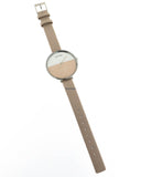 Buy Shop Calvin Klein Rise White Beige Dial Beige Leather Strap Watch for Women - K7A231XH USA Online