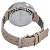 Buy Shop Calvin Klein Rise White Beige Dial Beige Leather Strap Watch for Women - K7A231XH USA Online