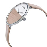Buy Shop Calvin Klein Rise White Beige Dial Beige Leather Strap Watch for Women - K7A231XH USA Online