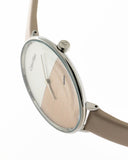 Buy Shop Calvin Klein Rise White Beige Dial Beige Leather Strap Watch for Women - K7A231XH USA Online
