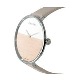 Buy Shop Calvin Klein Rise White Beige Dial Beige Leather Strap Watch for Women - K7A231XH USA Online