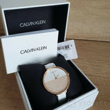 Buy Shop Calvin Klein Rise White Dial White Leather Strap Watch for Women - K7A236LH USA Online