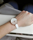 Buy Shop Calvin Klein Rise White Dial White Leather Strap Watch for Women - K7A236LH USA Online