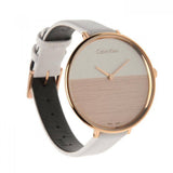 Buy Shop Calvin Klein Rise White Dial White Leather Strap Watch for Women - K7A236LH USA Online