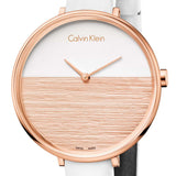 Buy Shop Calvin Klein Rise White Dial White Leather Strap Watch for Women - K7A236LH USA Online