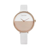 Buy Shop Calvin Klein Rise White Dial White Leather Strap Watch for Women - K7A236LH USA Online