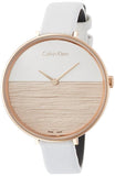 Buy Shop Calvin Klein Rise White Dial White Leather Strap Watch for Women - K7A236LH USA Online