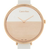 Buy Shop Calvin Klein Rise White Dial White Leather Strap Watch for Women - K7A236LH USA Online