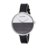 Buy Shop Calvin Klein Rise White Grey Dial Black Leather Strap Watch for Women - K7A231C3 USA Online