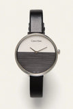 Buy Shop Calvin Klein Rise White Grey Dial Black Leather Strap Watch for Women - K7A231C3 USA Online