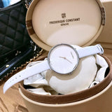 Buy Shop Calvin Klein Rise White Grey Dial White Leather Strap Watch for Women - K7A231L6 USA Online