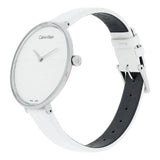 Buy Shop Calvin Klein Rise White Grey Dial White Leather Strap Watch for Women - K7A231L6 USA Online