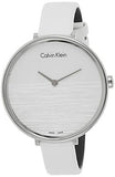 Buy Shop Calvin Klein Rise White Grey Dial White Leather Strap Watch for Women - K7A231L6 USA Online