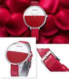Buy Shop Calvin Klein Rise Yellow Red Dial Red Leather Strap Watch for Women - K7A231UP USA Online