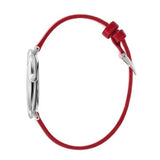 Buy Shop Calvin Klein Rise Yellow Red Dial Red Leather Strap Watch for Women - K7A231UP USA Online