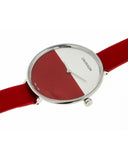 Buy Shop Calvin Klein Rise Yellow Red Dial Red Leather Strap Watch for Women - K7A231UP USA Online