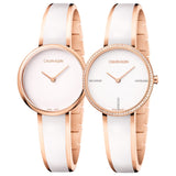 Calvin Klein Seduce Seduction White Dial Two Tone Steel Strap Watch for Women - K4E2NX1T