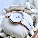 Buy Shop Calvin Klein Seduce White Dial Two Tone Steel Strap Watch for Women - K4E2N616 USA Online