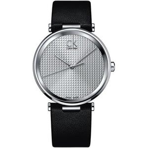 Buy Shop Calvin Klein Sight Silver Dial Black Leather Strap Watch for Men - K1S21120 USA Online