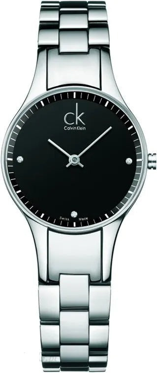 Buy Shop Calvin Klein Simplicity Black Dial Silver Steel Strap Watch for Women - K4323104 USA Online