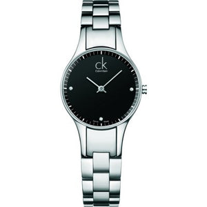 Buy Shop Calvin Klein Simplicity Diamonds Black Dial Silver Steel Strap Watch for Women - K4323102 USA Online
